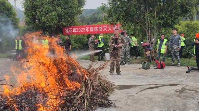 咸安区桂花镇|理论+实操,拓宽森林防火“护城河”